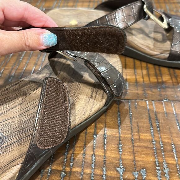 Orthaheel Layla II copper brown croc slides sandals 11 42 - Picture 5 of 8